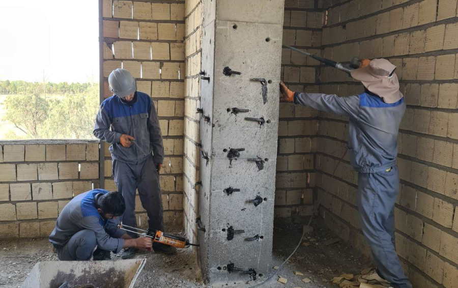 Chemical Anchoring کاشت میلگرد در بتن با چسب اپوکسی