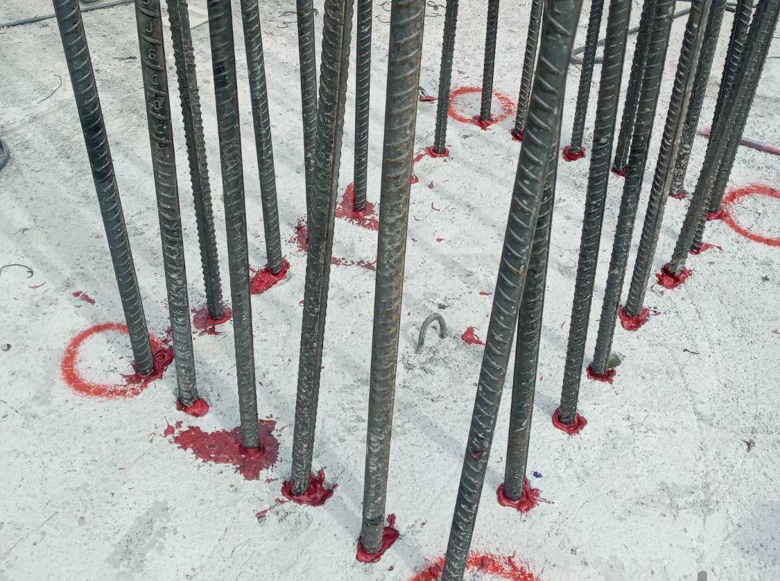 کاشت میلگرد در بتن با چسب اپوکسی